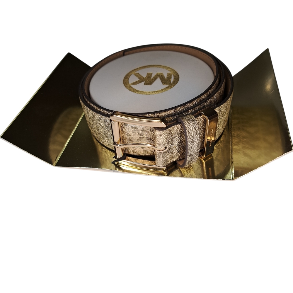 Michael Kors Gold and Tan Belt